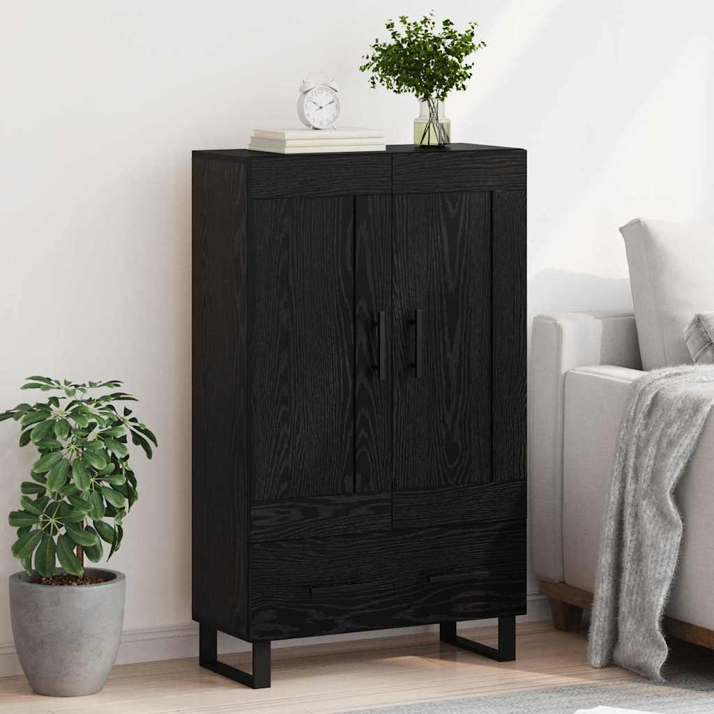 Highboard Schwarz Eichen-Optik 69,5 x 31 x 115 cm Holzwerkstoff