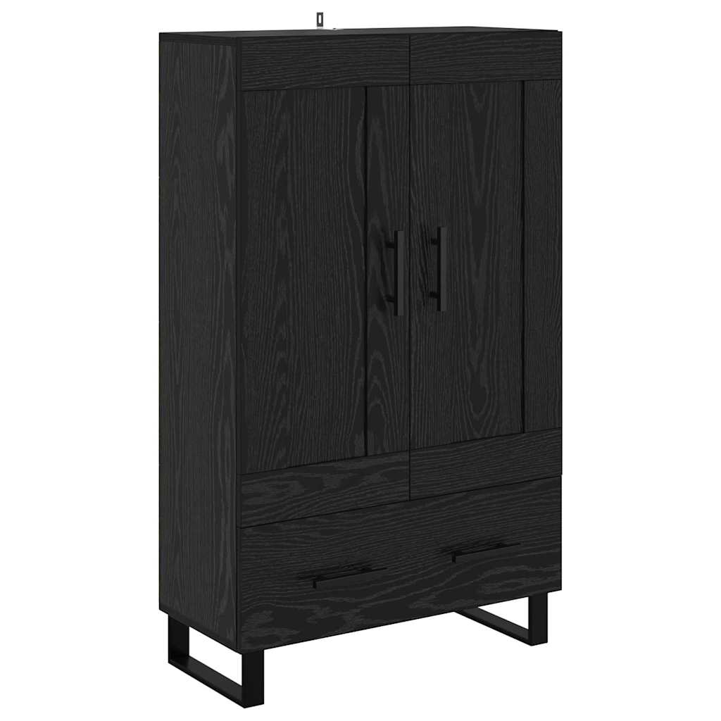 Highboard Schwarz Eichen-Optik 69,5 x 31 x 115 cm Holzwerkstoff
