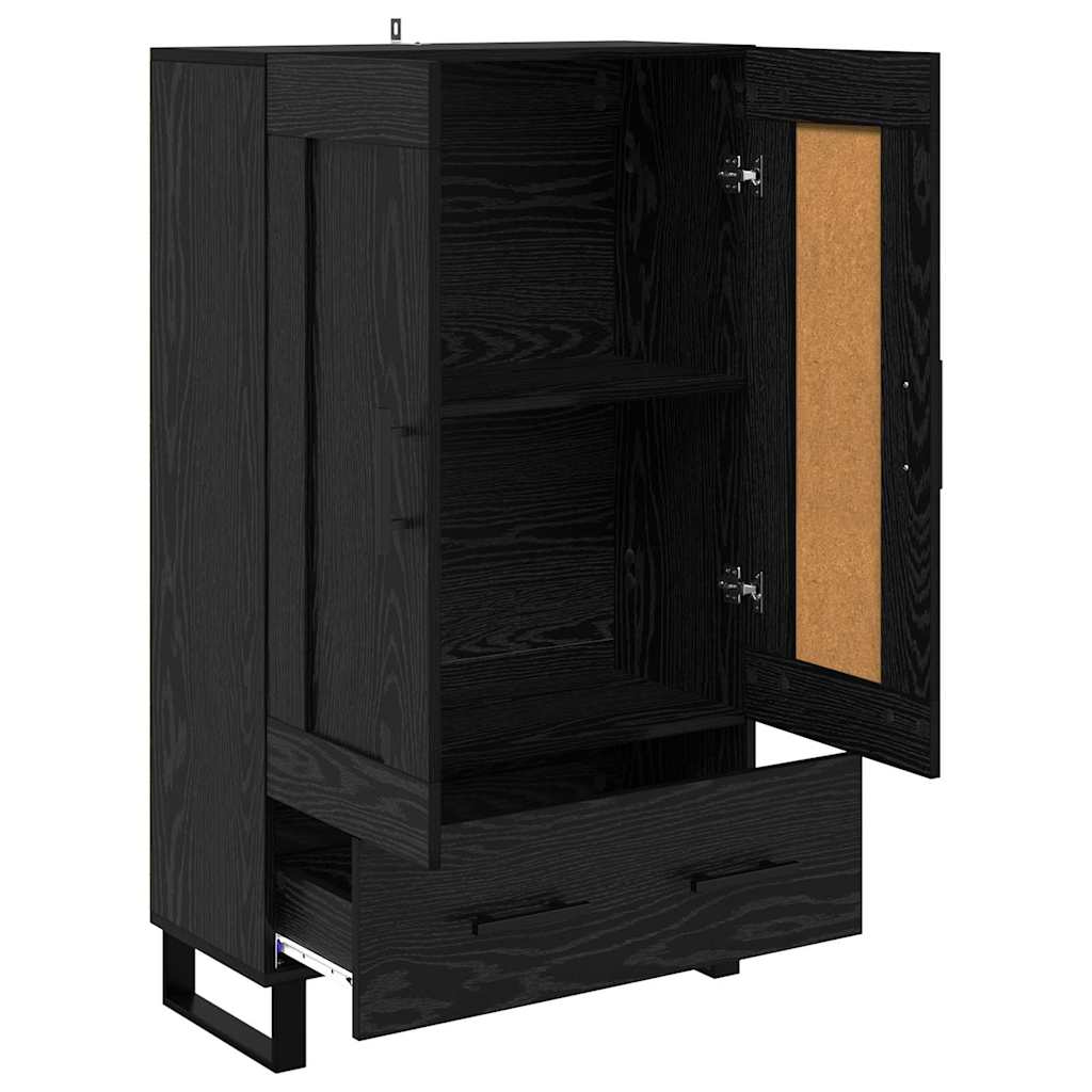 Highboard Schwarz Eichen-Optik 69,5 x 31 x 115 cm Holzwerkstoff