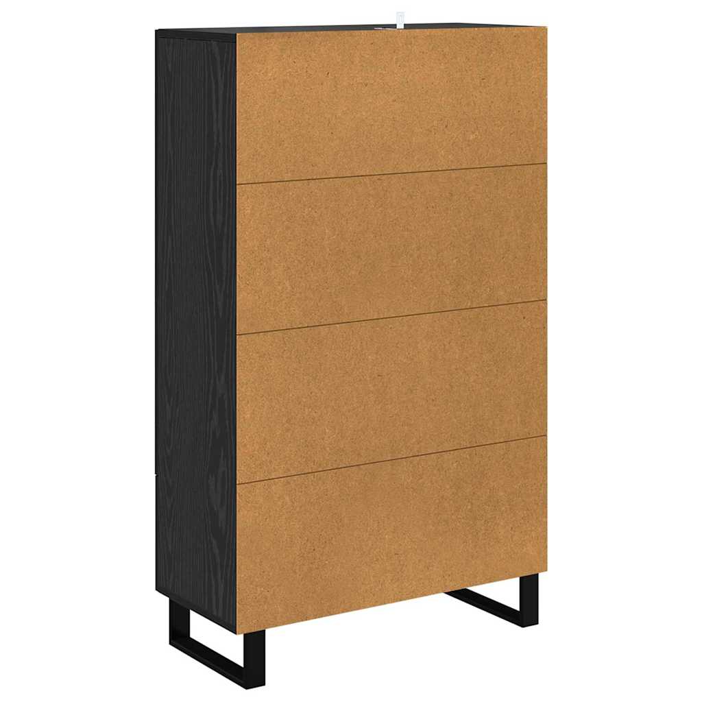 Highboard Schwarz Eichen-Optik 69,5 x 31 x 115 cm Holzwerkstoff