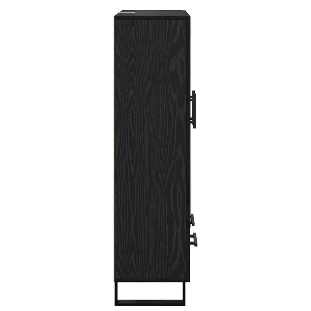 Highboard Schwarz Eichen-Optik 69,5 x 31 x 115 cm Holzwerkstoff