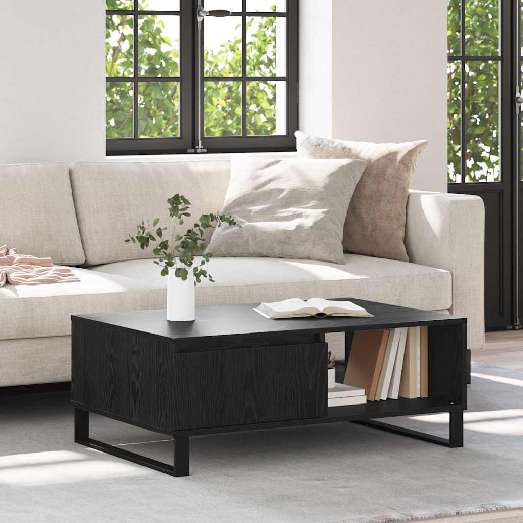Couchtisch Schwarz Eichen-Optik 90 x 60 x 35 cm Holzwerkstoff