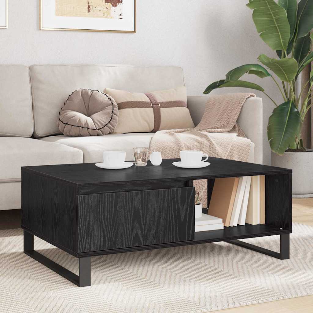 Couchtisch Schwarz Eichen-Optik 90 x 60 x 35 cm Holzwerkstoff