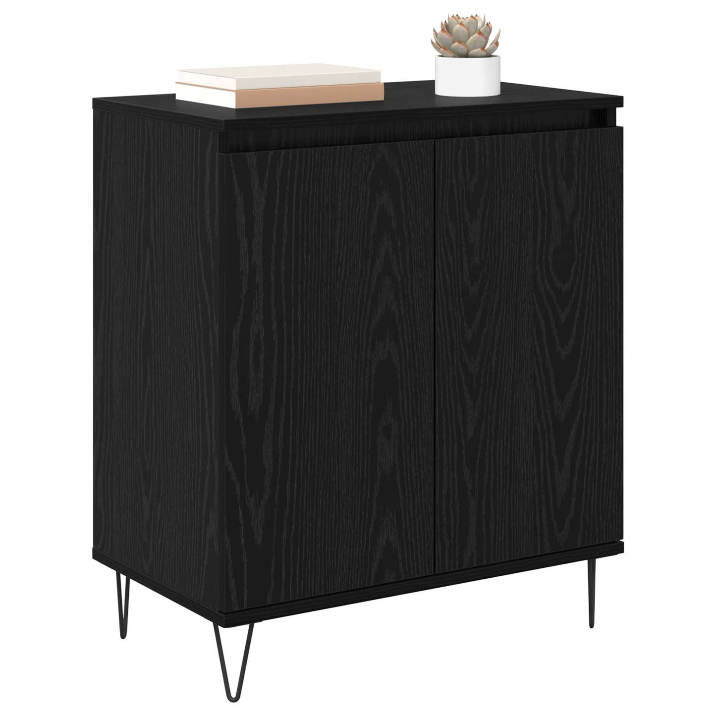 Sideboard Schwarz Eichen-Optik 60 x 35 x 70 cm Holzwerkstoff