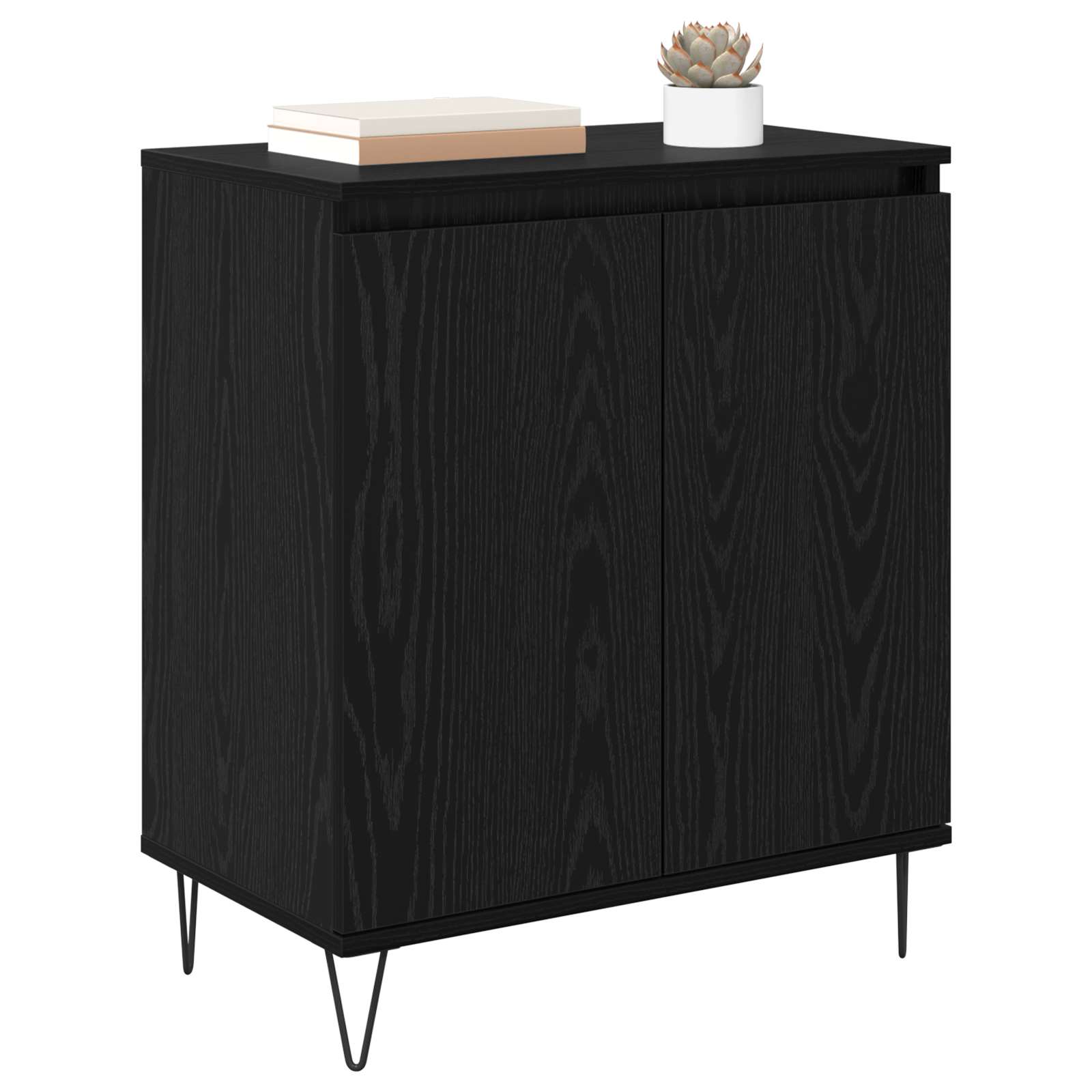 Sideboard Schwarz Eichen-Optik 60 x 35 x 70 cm Holzwerkstoff