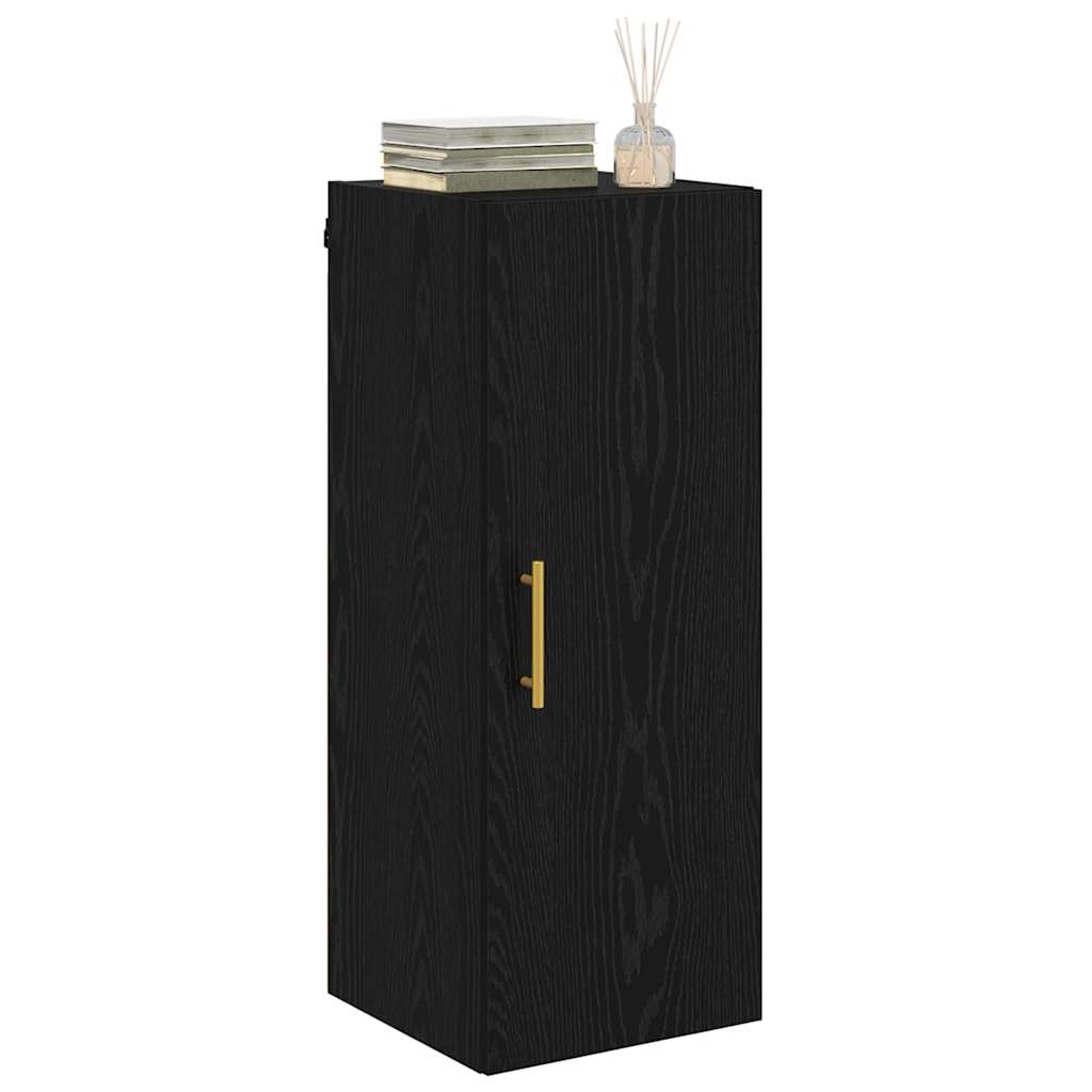 Wandschrank Schwarz Eichen-Optik 34,5 x 34 x 90 cm