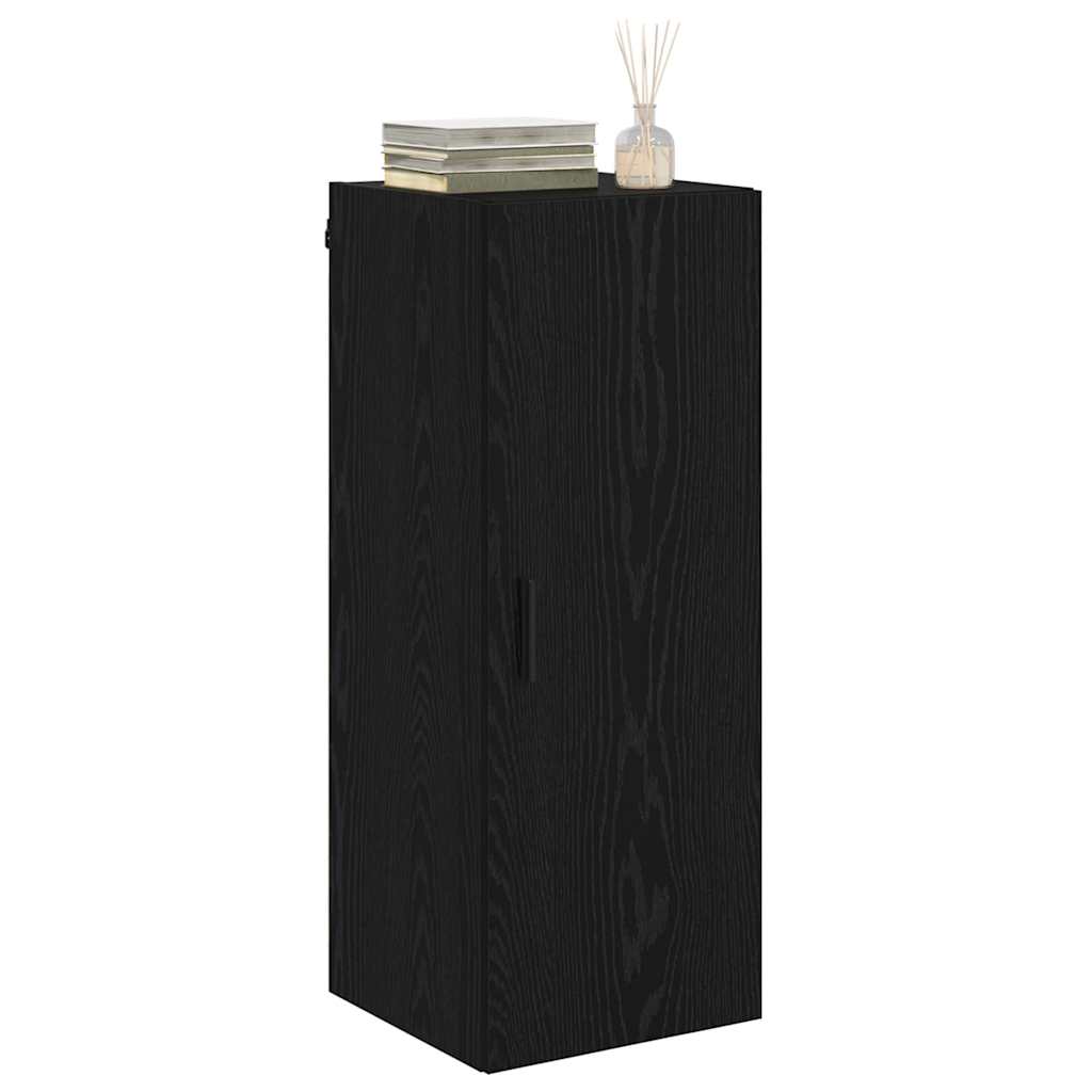 Wandschrank Schwarz Eichen-Optik 34,5 x 34 x 90 cm
