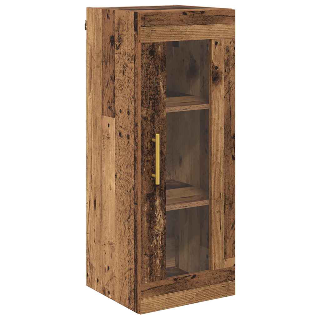 Wandschrank Altholz 34,5 x 34 x 90 cm Engineered Wood und Glas