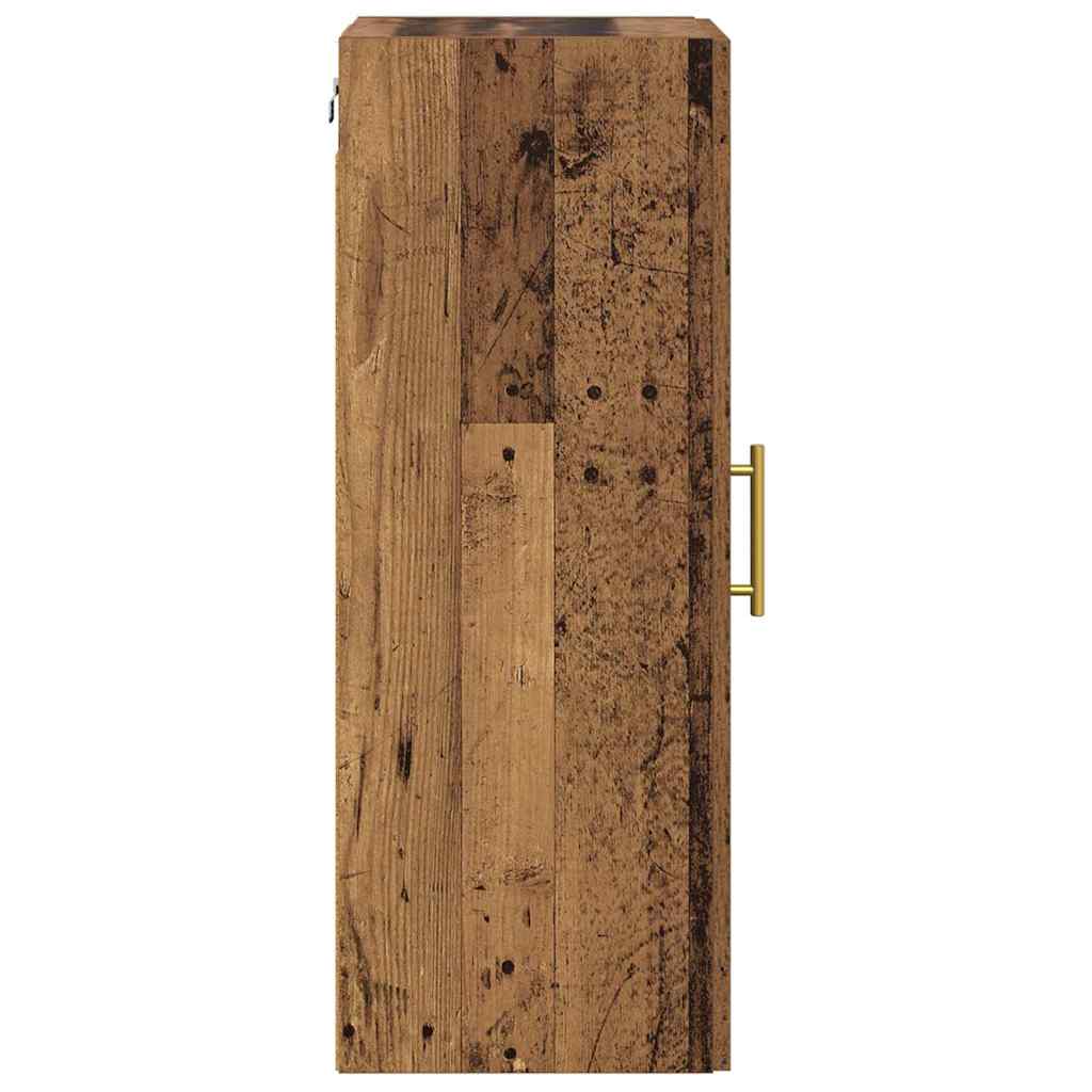 Wandschrank Altholz 34,5 x 34 x 90 cm Engineered Wood und Glas