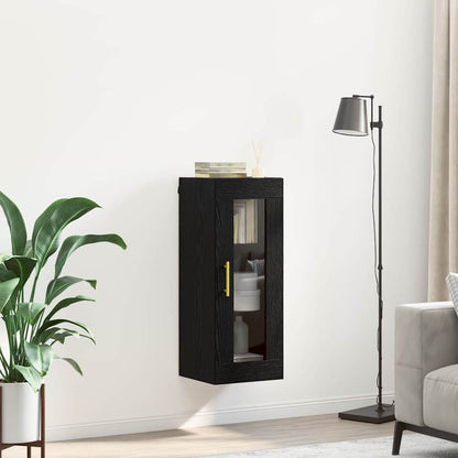 Wandschrank Schwarz Eichen-Optik 34,5 x 34 x 90 cm