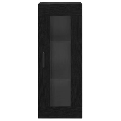 Wandschrank Schwarz Eichen-Optik 34,5 x 34 x 90 cm