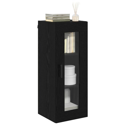 Wandschrank Schwarz Eichen-Optik 34,5 x 34 x 90 cm