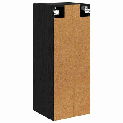 Wandschrank Schwarz Eichen-Optik 34,5 x 34 x 90 cm