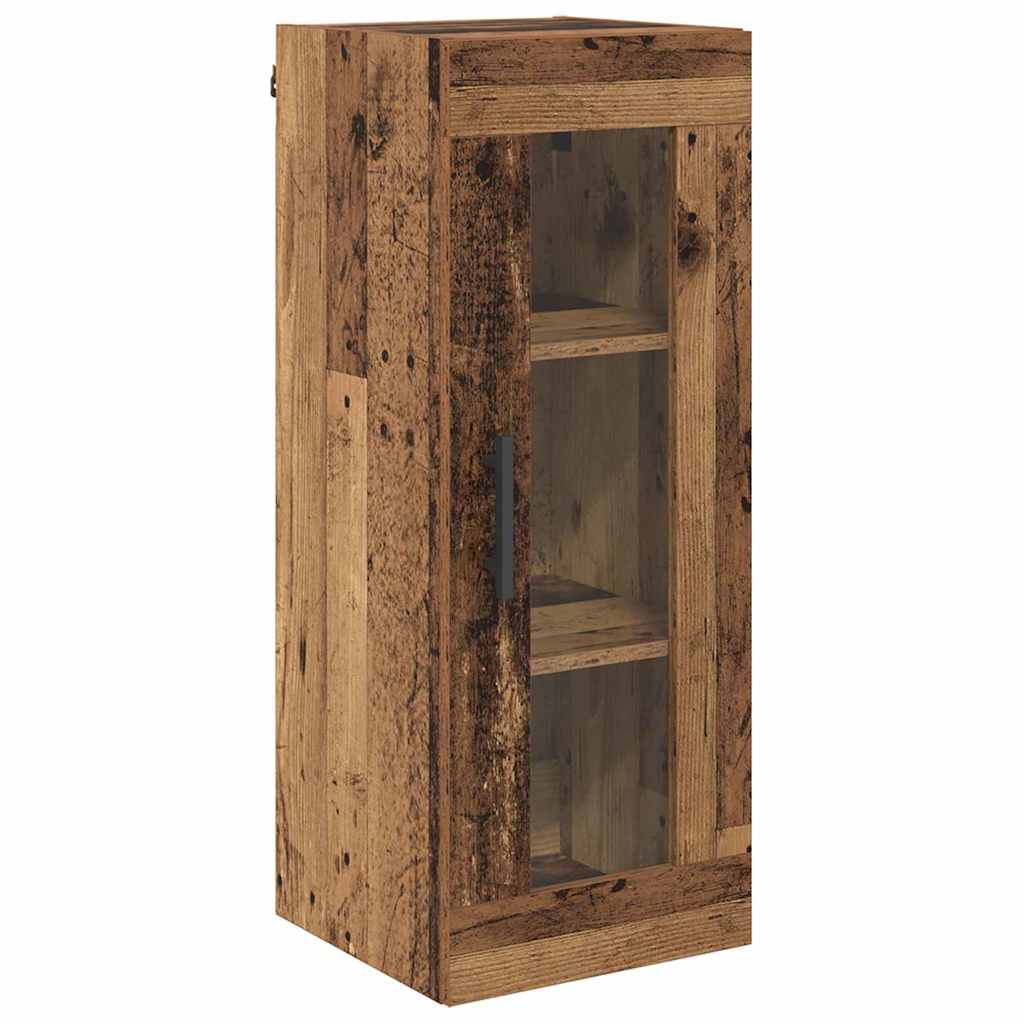 Wandschrank Altholz 34,5 x 34 x 90 cm Engineered Wood und Glas