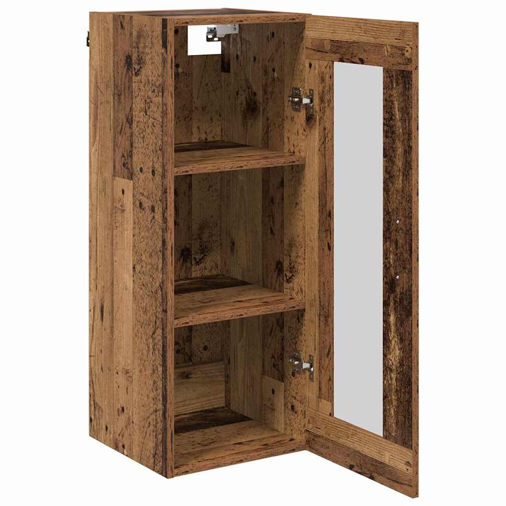 Wandschrank Altholz 34,5 x 34 x 90 cm Engineered Wood und Glas