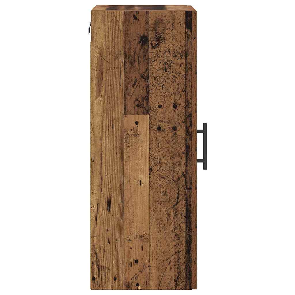 Wandschrank Altholz 34,5 x 34 x 90 cm Engineered Wood und Glas