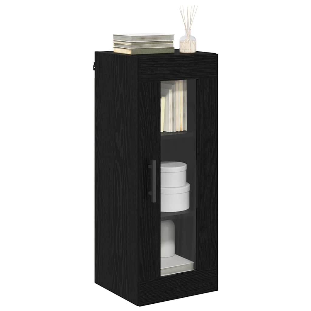 Wandschrank Schwarz Eichen-Optik 34,5 x 34 x 90 cm