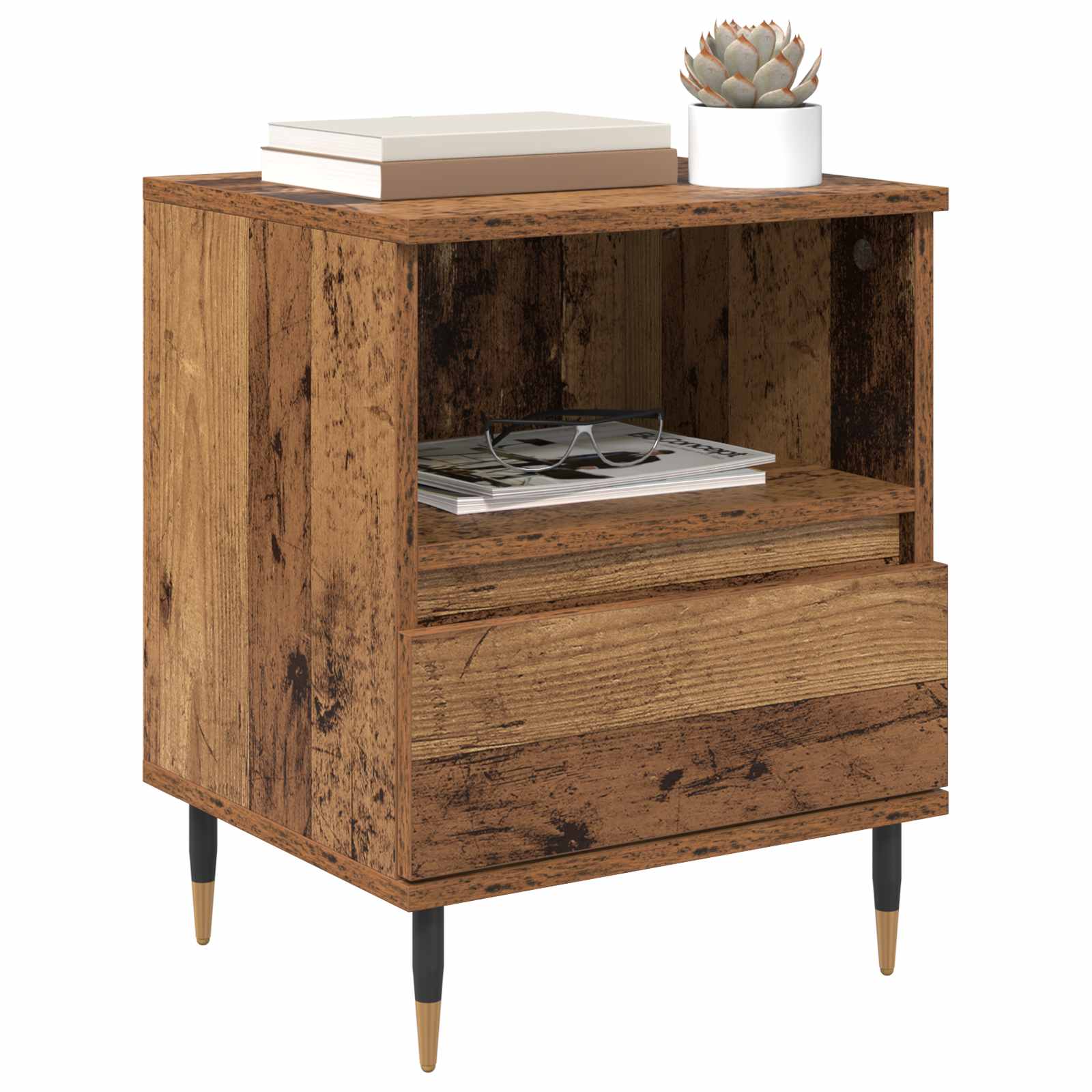 Nachttisch Altholz 40 x 35 x 50 cm Holzwerkstoff