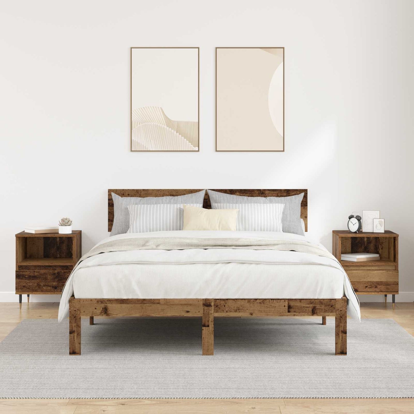 Nachttisch 2 Stk. Altholz 40 x 35 x 50 cm Holzwerkstoff