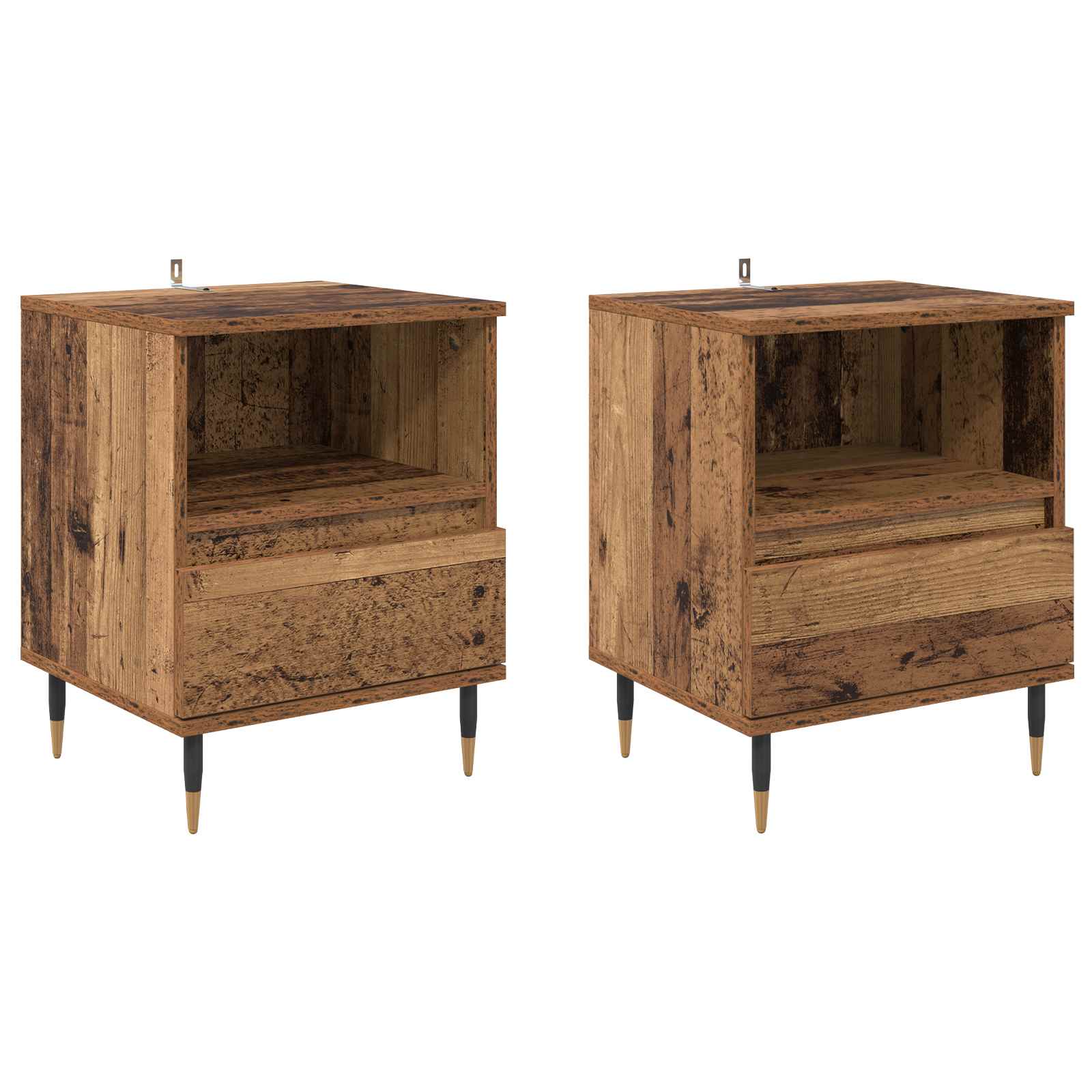 Nachttisch 2 Stk. Altholz 40 x 35 x 50 cm Holzwerkstoff