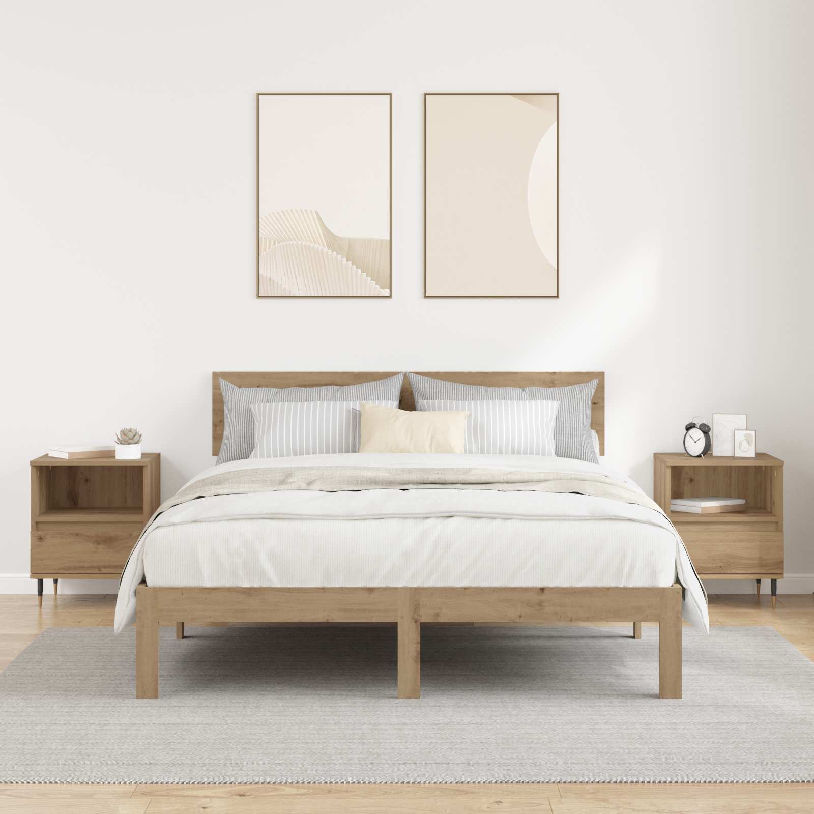 Nachttisch 2 Stk. Artisan-Eiche 40 x 35 x 50 cm Holzwerkstoff