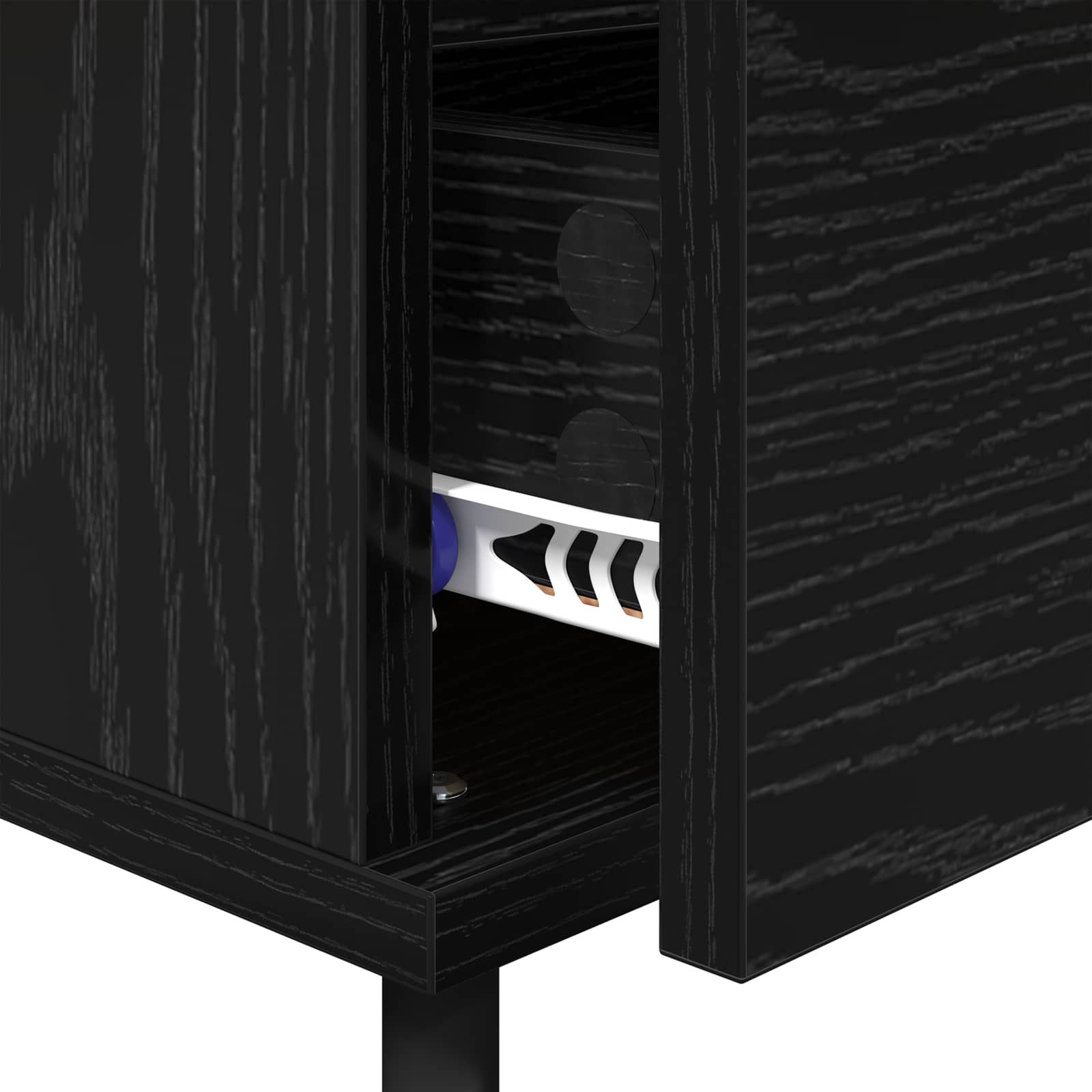 Nachttisch Schwarz Eichen-Optik 40 x 35 x 50 cm Holzwerkstoff