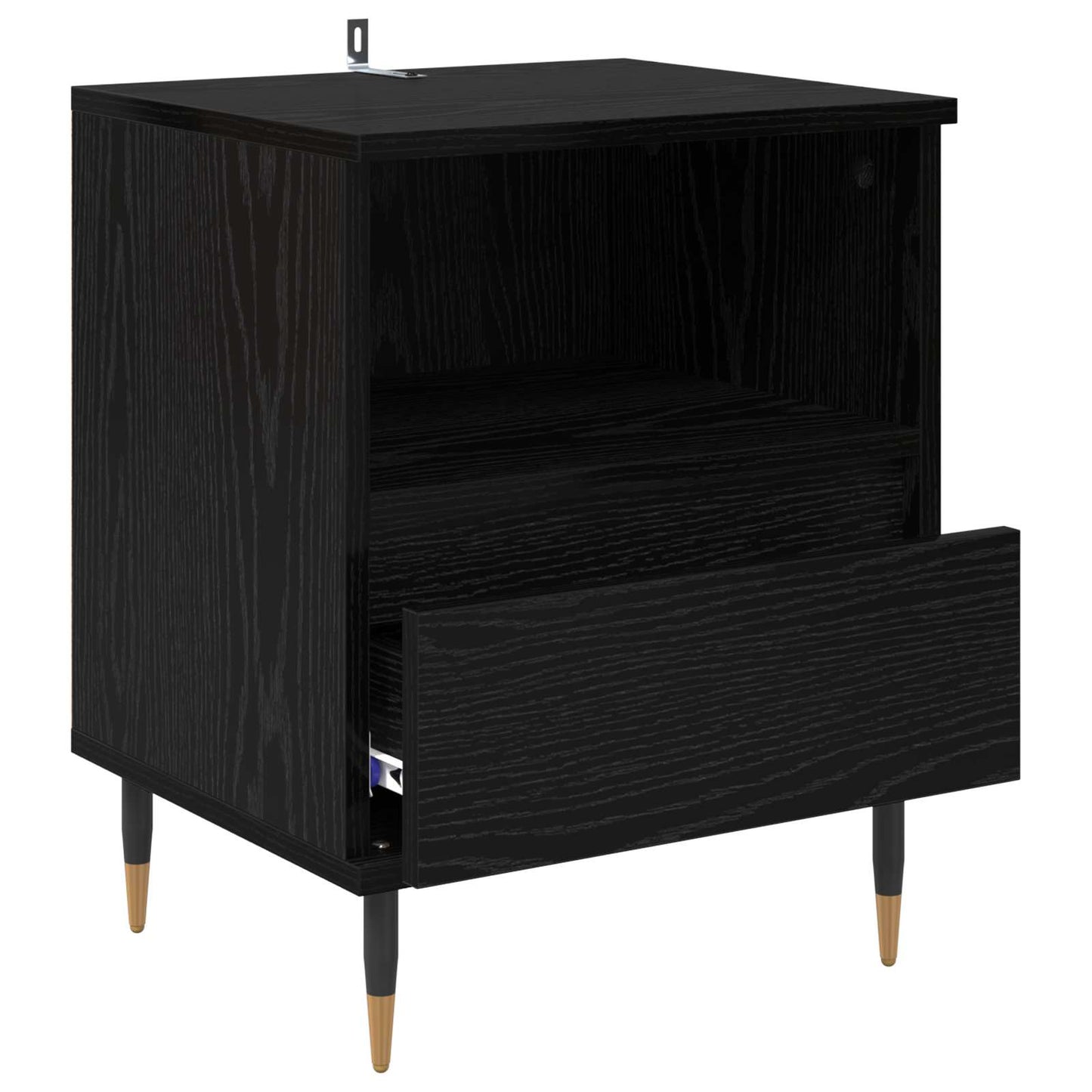 Nachttisch Schwarz Eichen-Optik 40 x 35 x 50 cm Holzwerkstoff