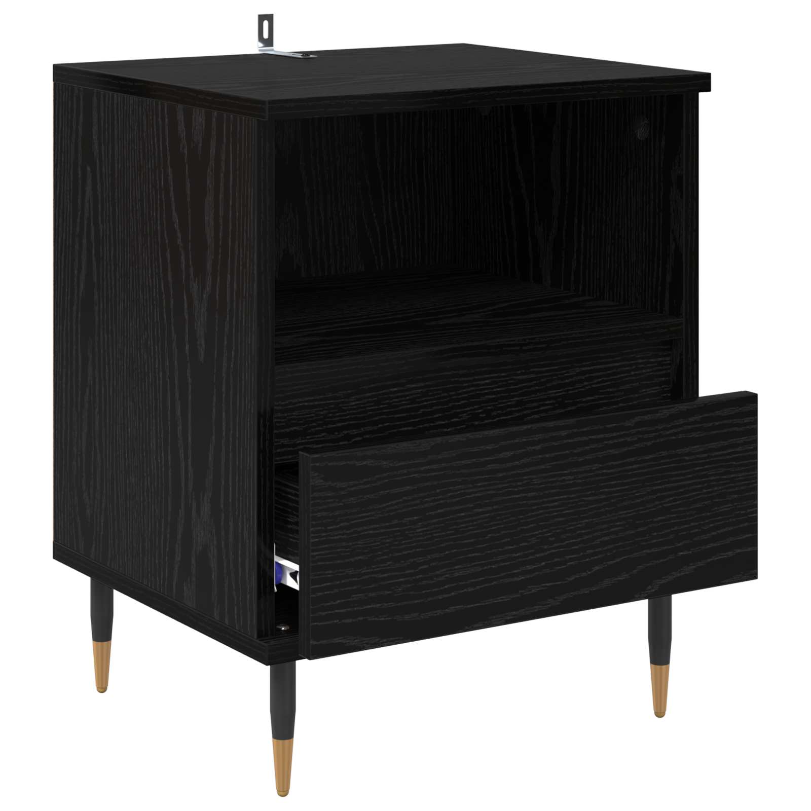Nachttisch 2 Stk. Schwarz Eichen-Optik 40 x 35 x 50 cm