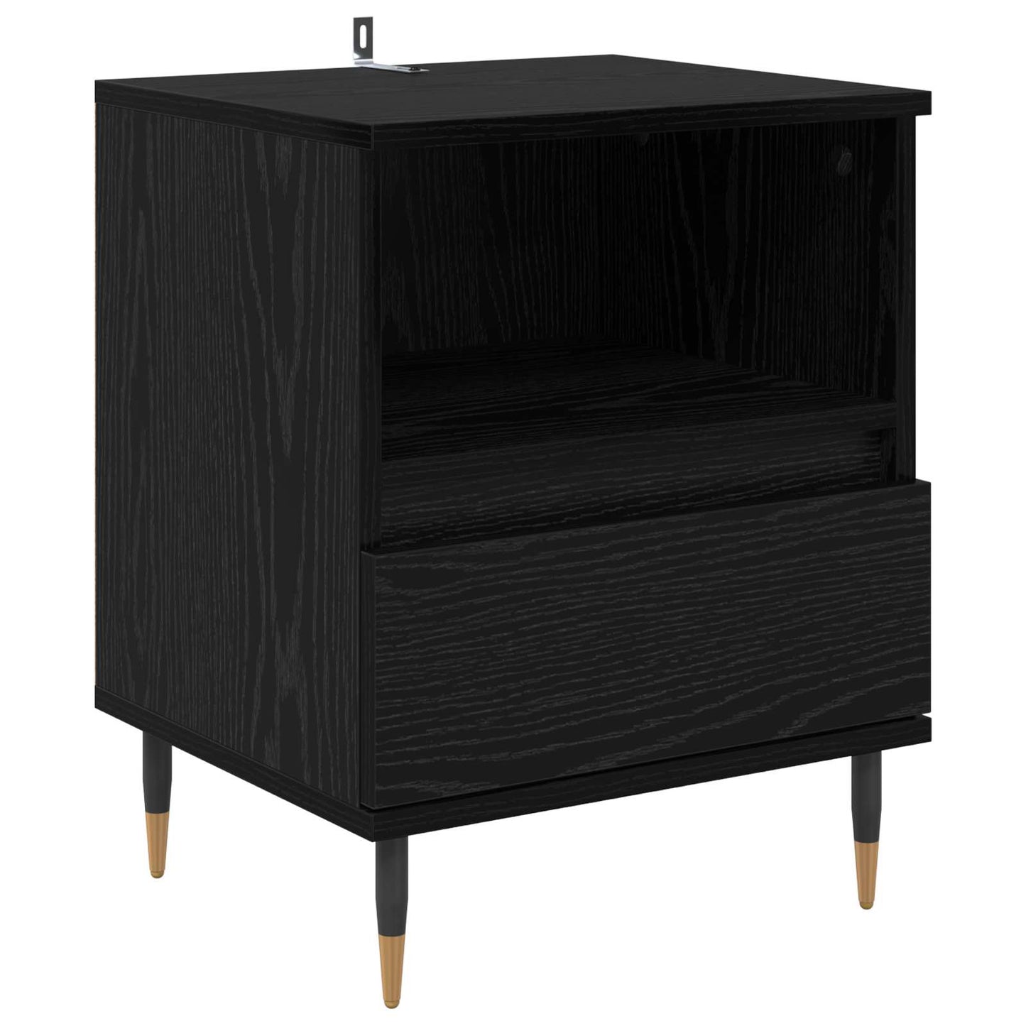 Nachttisch 2 Stk. Schwarz Eichen-Optik 40 x 35 x 50 cm