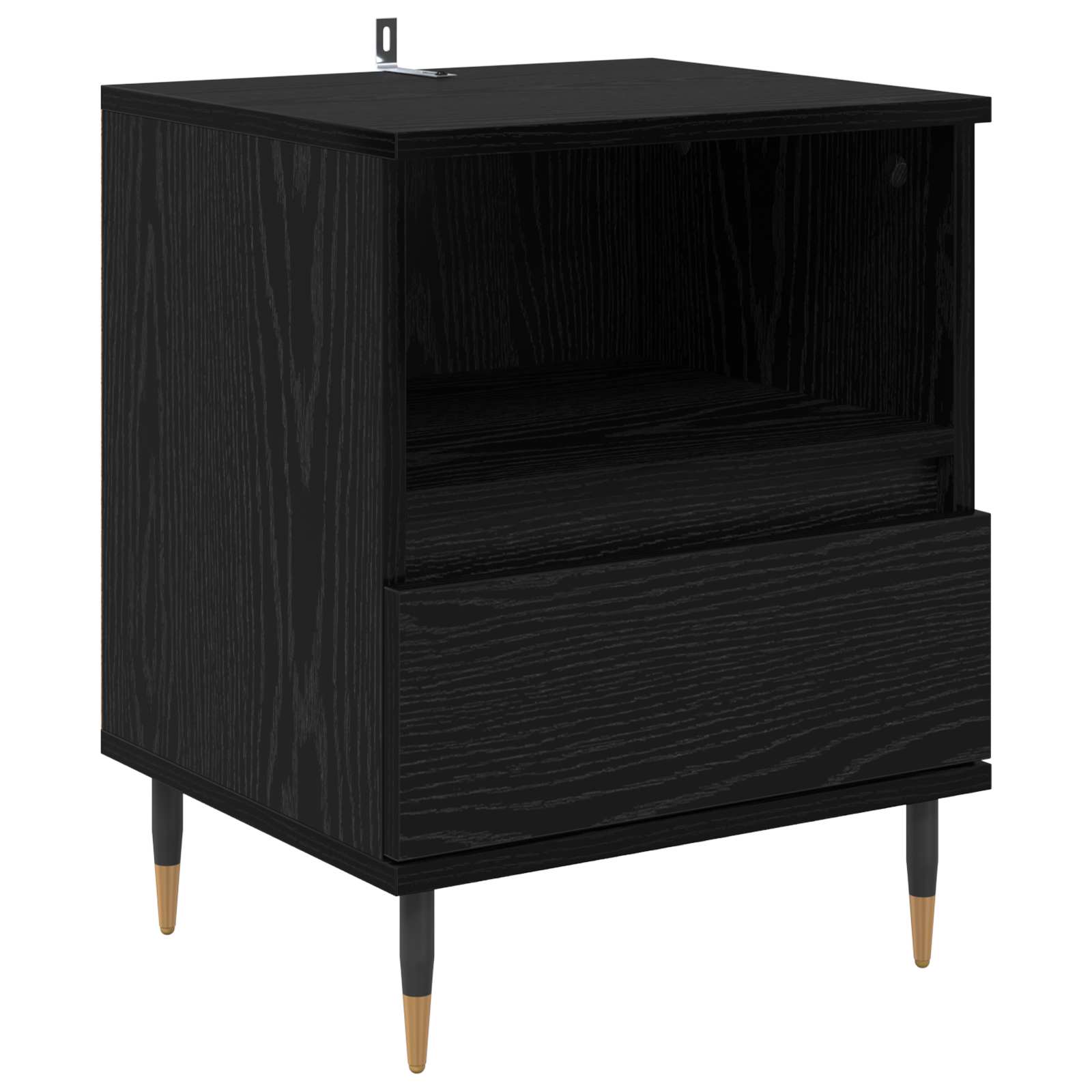 Nachttisch 2 Stk. Schwarz Eichen-Optik 40 x 35 x 50 cm