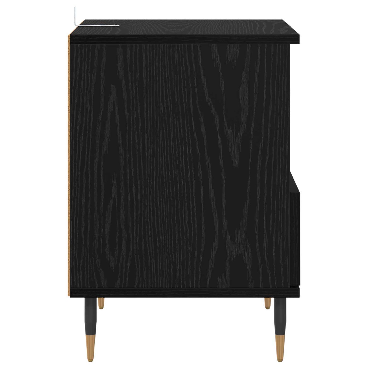 Nachttisch 2 Stk. Schwarz Eichen-Optik 40 x 35 x 50 cm