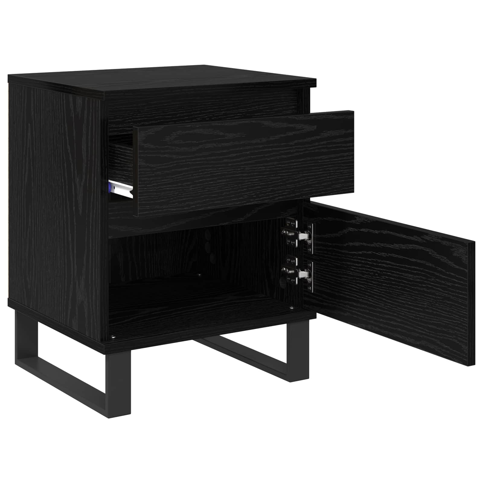 Nachttisch Schwarz Eichen-Optik 40 x 35 x 50 cm Holzwerkstoff