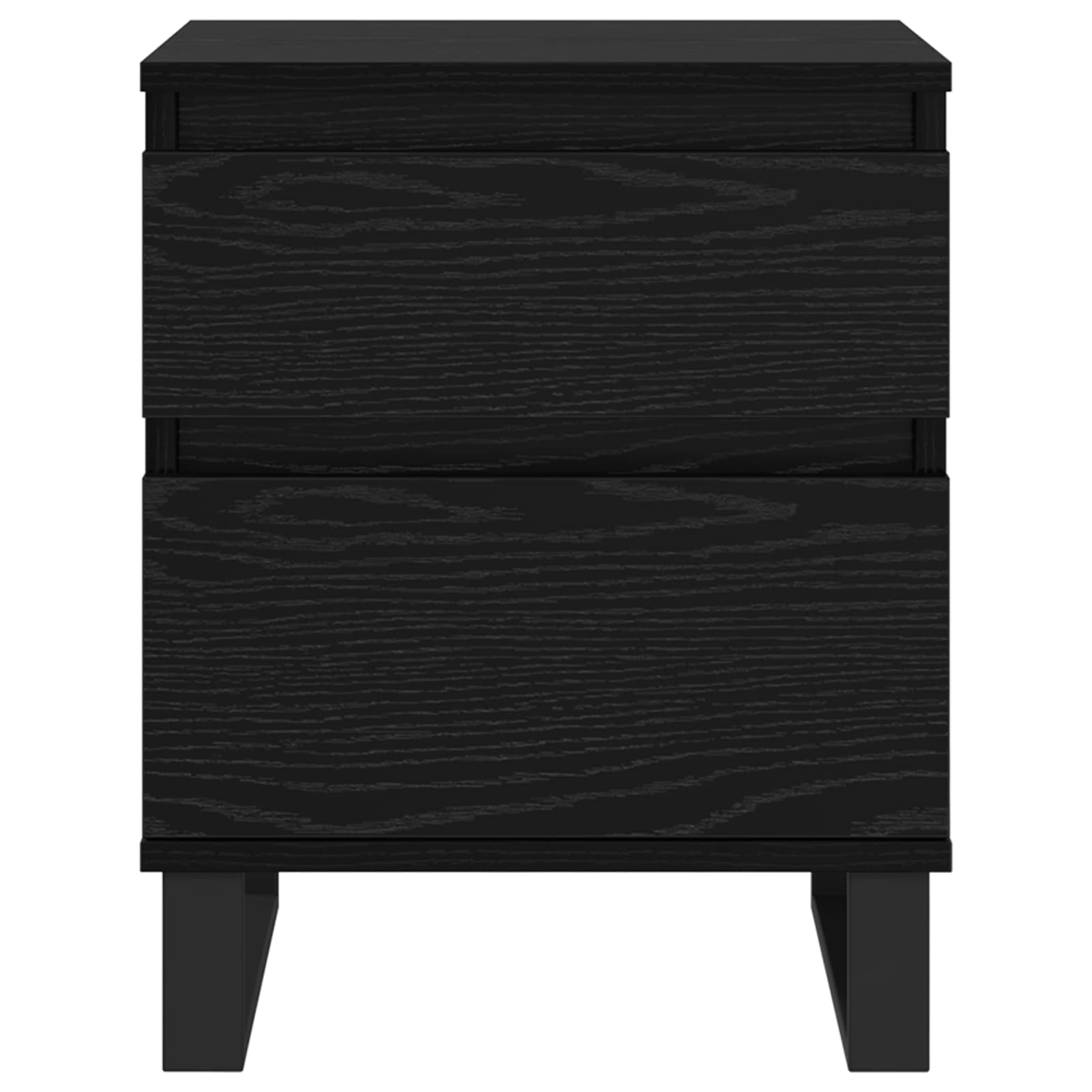 Nachttisch Schwarz Eichen-Optik 40 x 35 x 50 cm Holzwerkstoff
