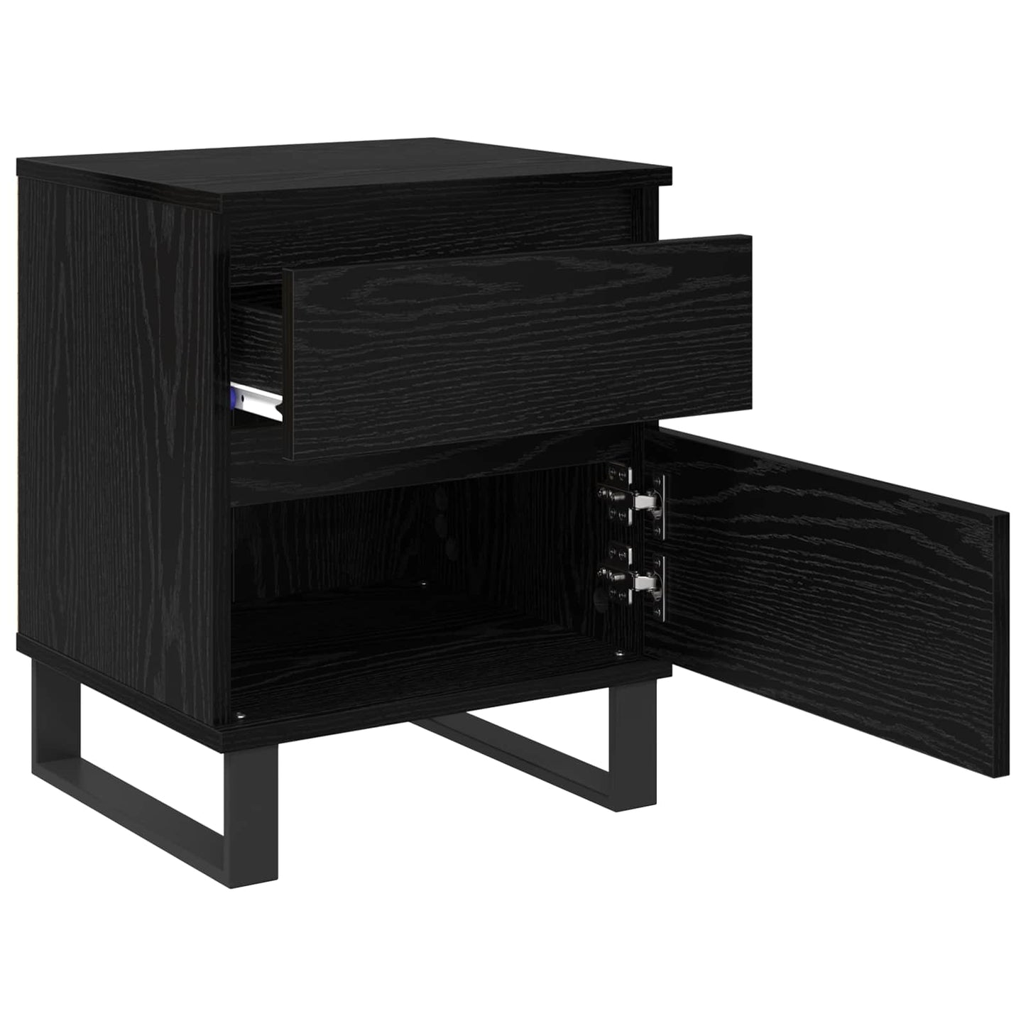 Nachttisch 2 Stk. Schwarz Eichen-Optik 40 x 35 x 50 cm