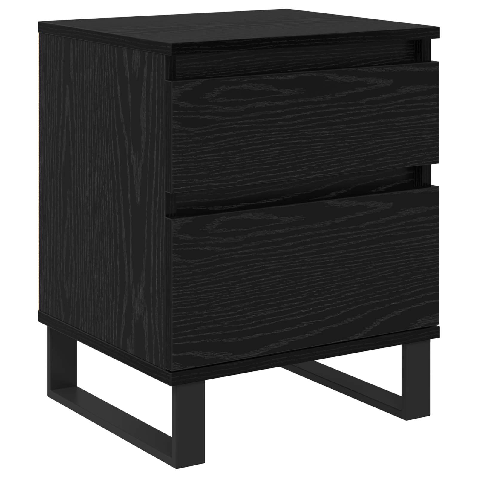 Nachttisch 2 Stk. Schwarz Eichen-Optik 40 x 35 x 50 cm