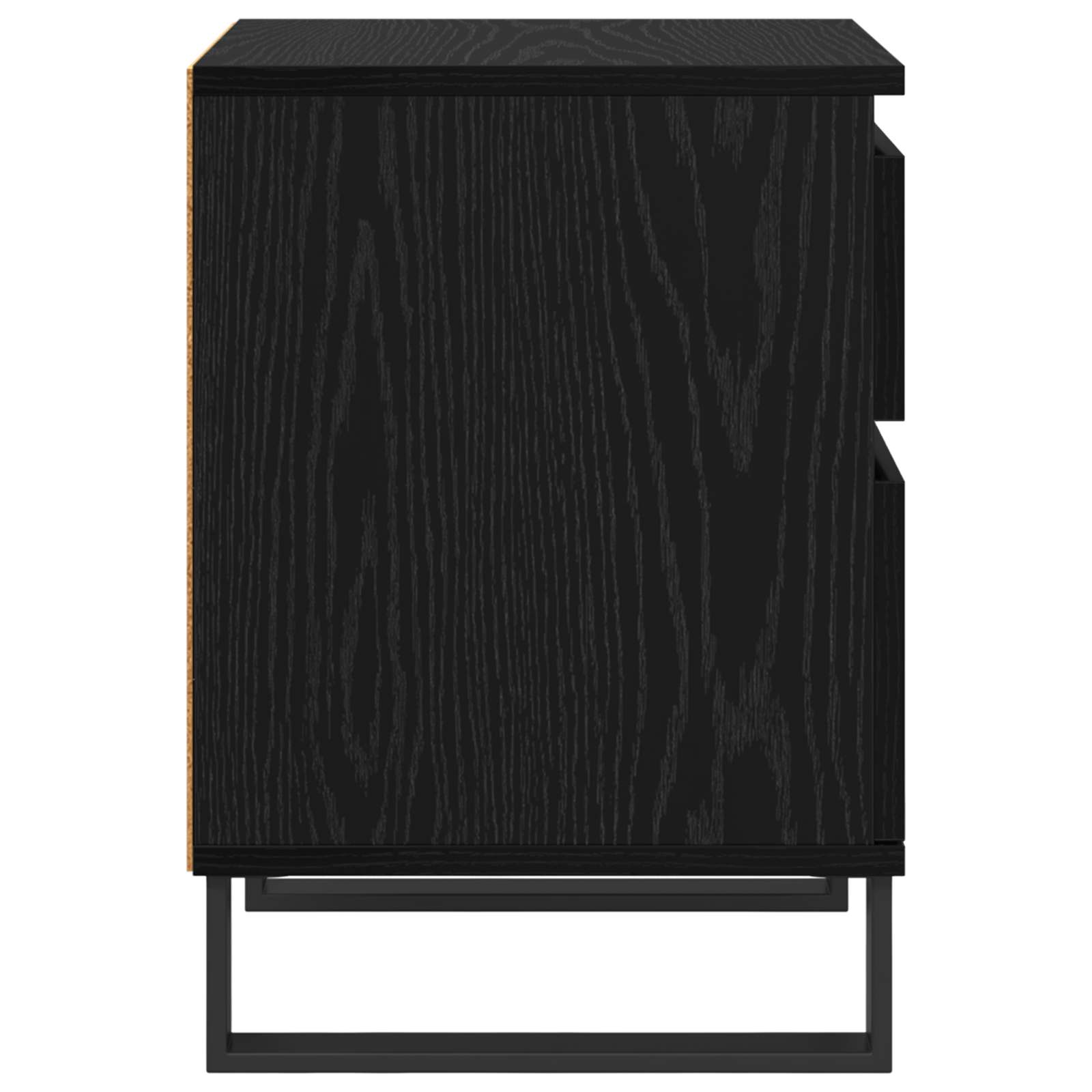 Nachttisch 2 Stk. Schwarz Eichen-Optik 40 x 35 x 50 cm
