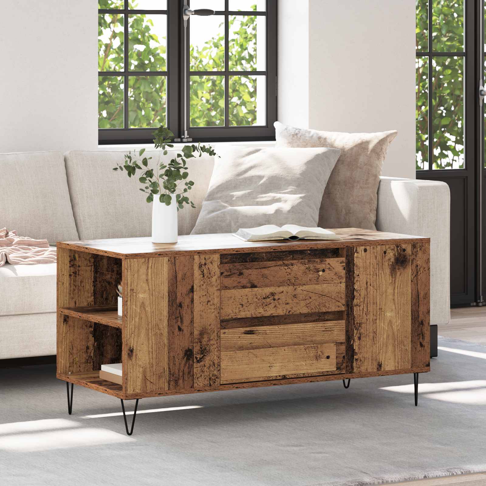 Couchtisch Altholz 102 x 44,5 x 50 cm Holzwerkstoff