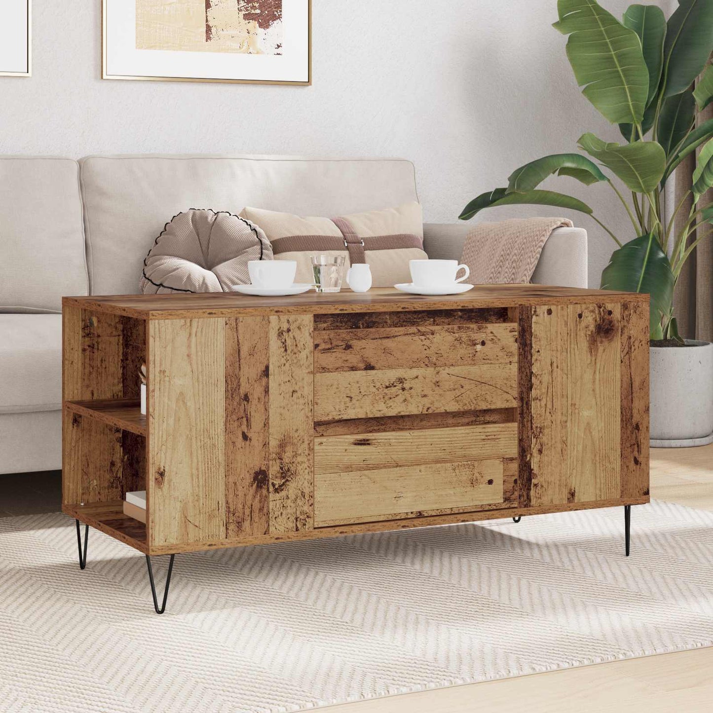 Couchtisch Altholz 102 x 44,5 x 50 cm Holzwerkstoff