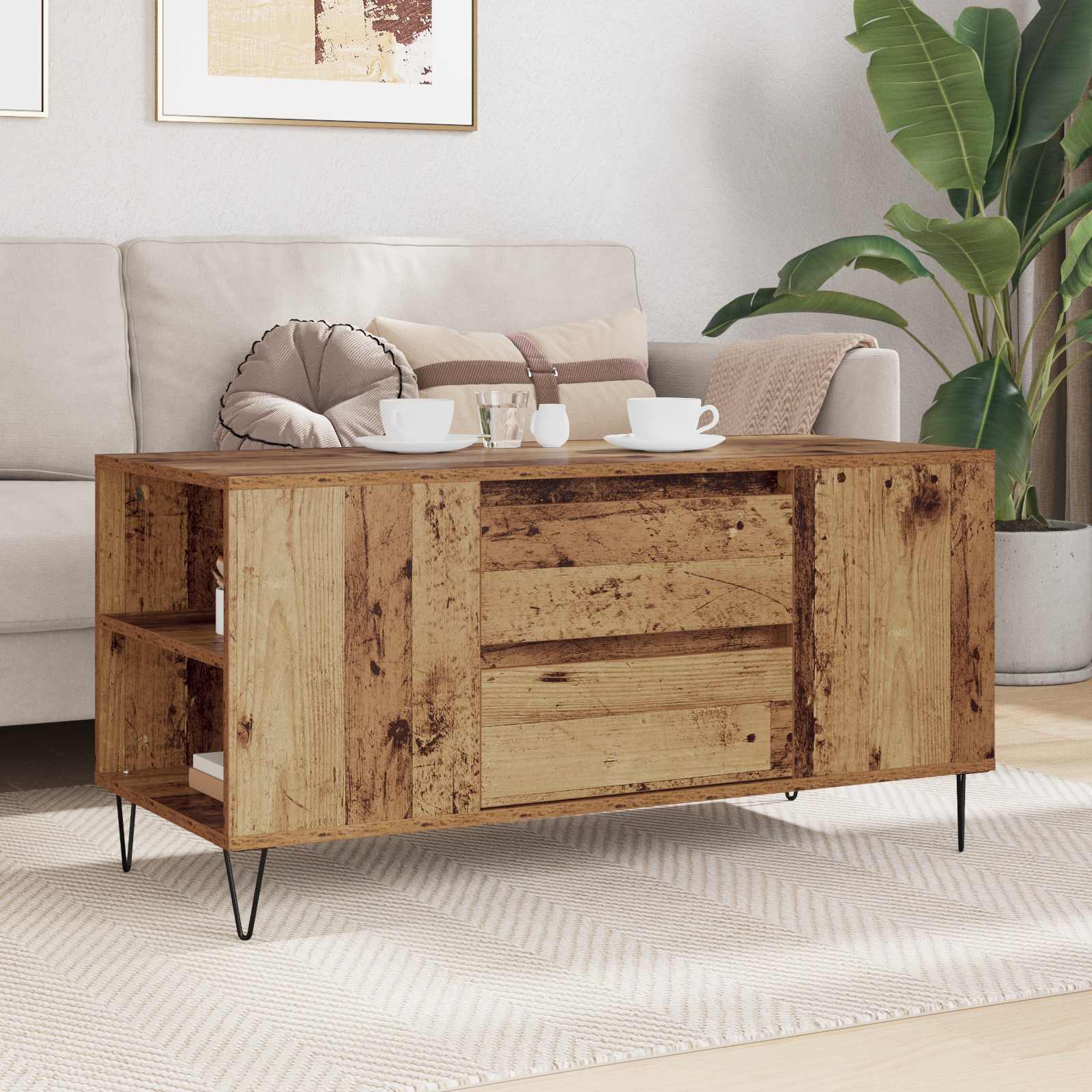 Couchtisch Altholz 102 x 44,5 x 50 cm Holzwerkstoff