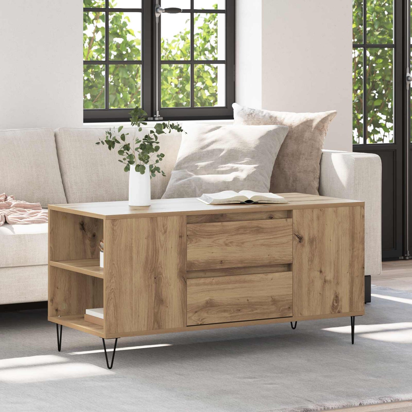 Couchtisch Artisan-Eiche 102 x 44,5 x 50 cm Holzwerkstoff