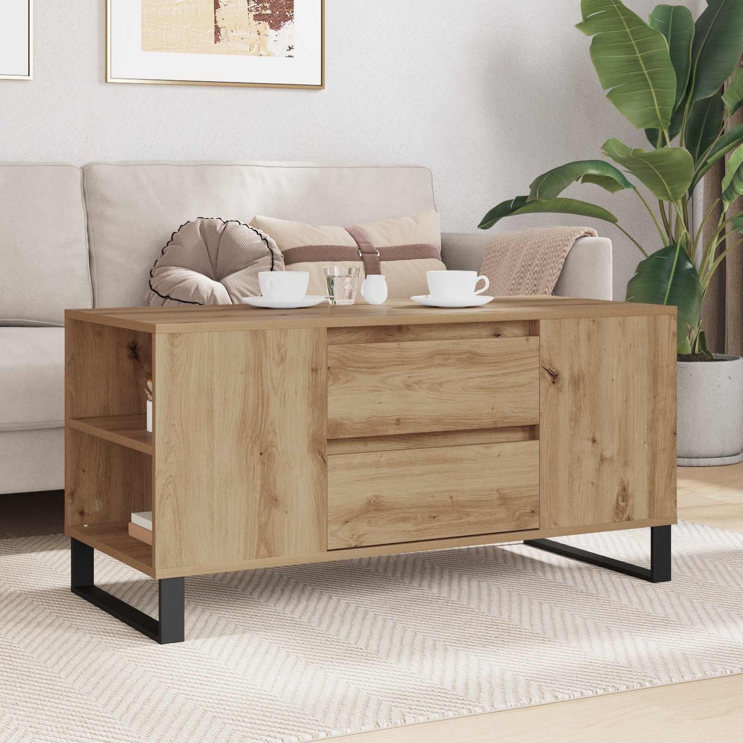 Couchtisch Artisan-Eiche 102 x 44,5 x 50 cm Holzwerkstoff