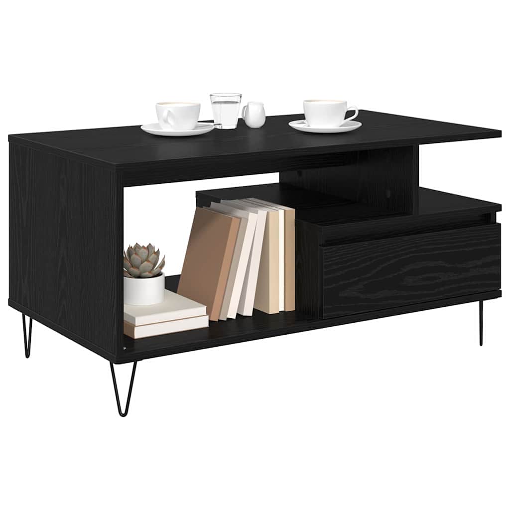 Couchtisch Schwarz Eichen-Optik 90 x 49 x 45 cm Holzwerkstoff