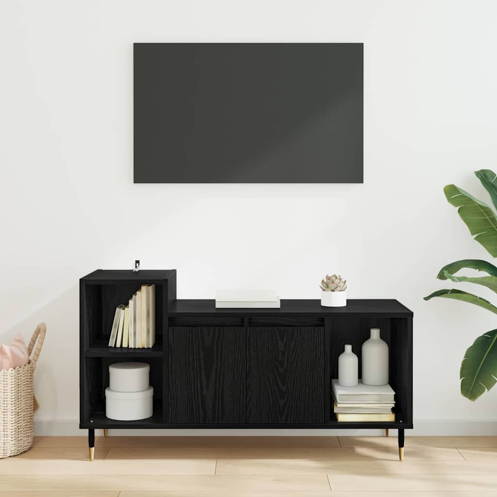 TV-Schränk 100 x 35 x 55 cm Schwarz Eichen-Optik Holzwerkstoff
