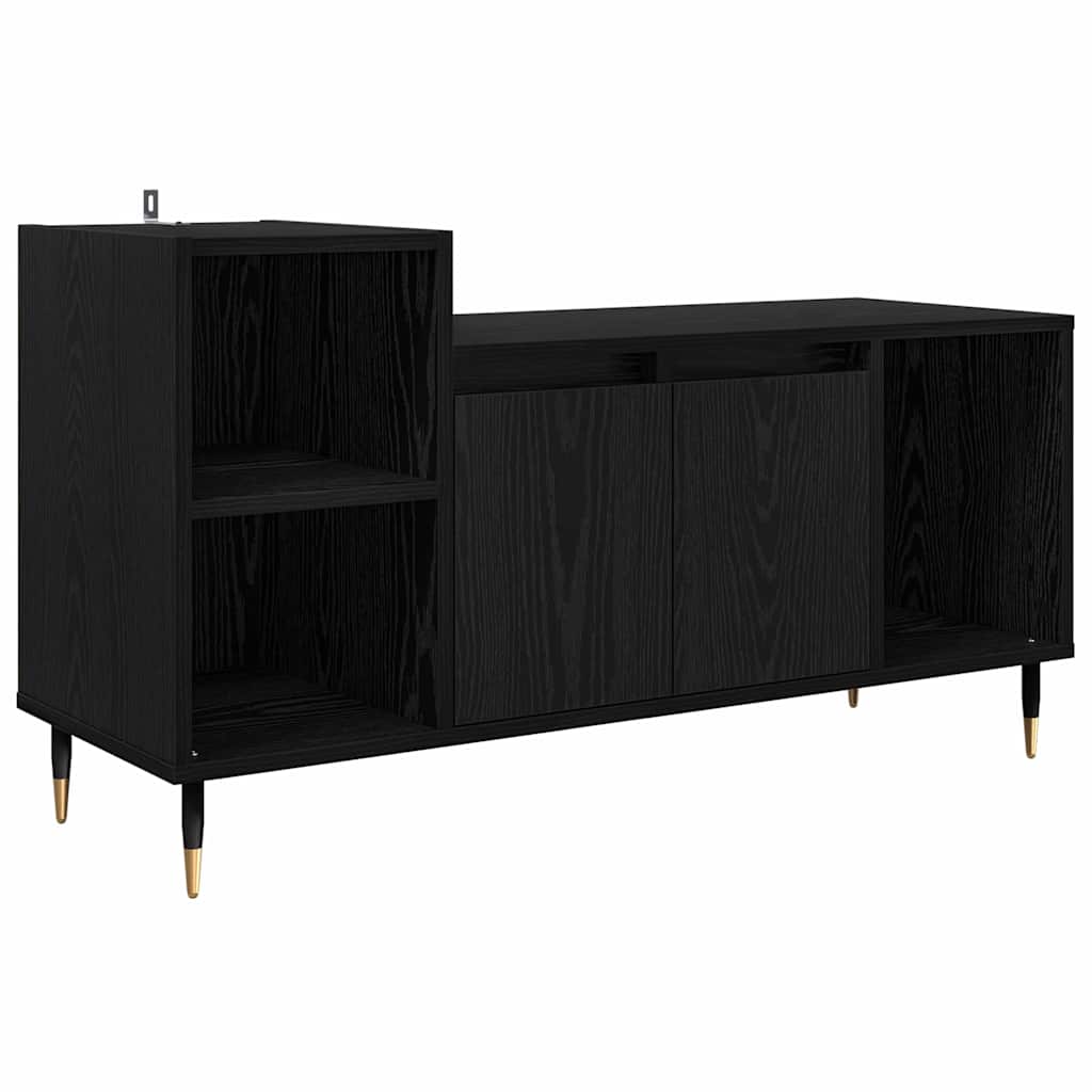 TV-Schränk 100 x 35 x 55 cm Schwarz Eichen-Optik Holzwerkstoff