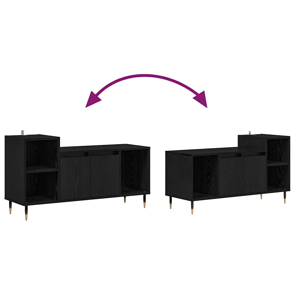 TV-Schränk 100 x 35 x 55 cm Schwarz Eichen-Optik Holzwerkstoff