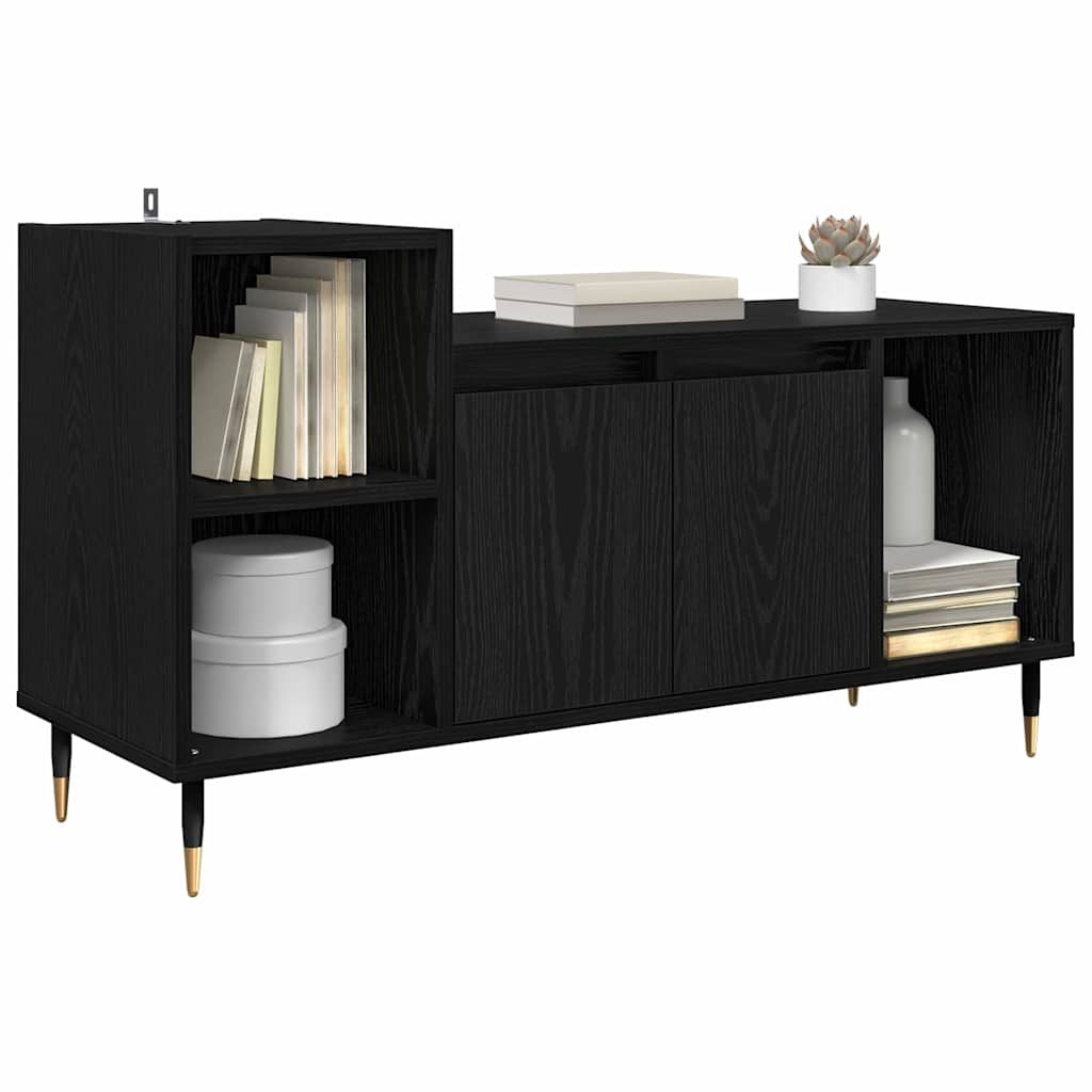 TV-Schränk 100 x 35 x 55 cm Schwarz Eichen-Optik Holzwerkstoff