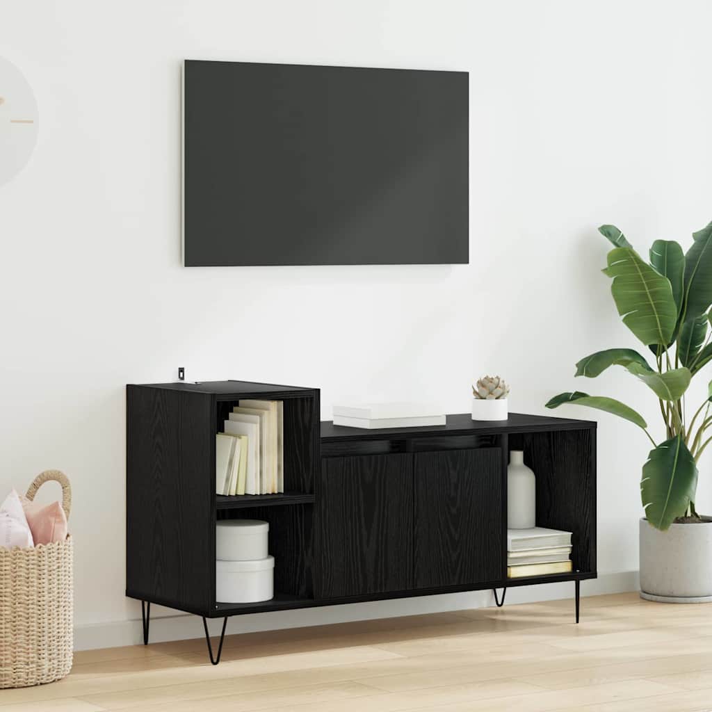TV-Schränk 100 x 35 x 55 cm Schwarz Eichen-Optik Holzwerkstoff