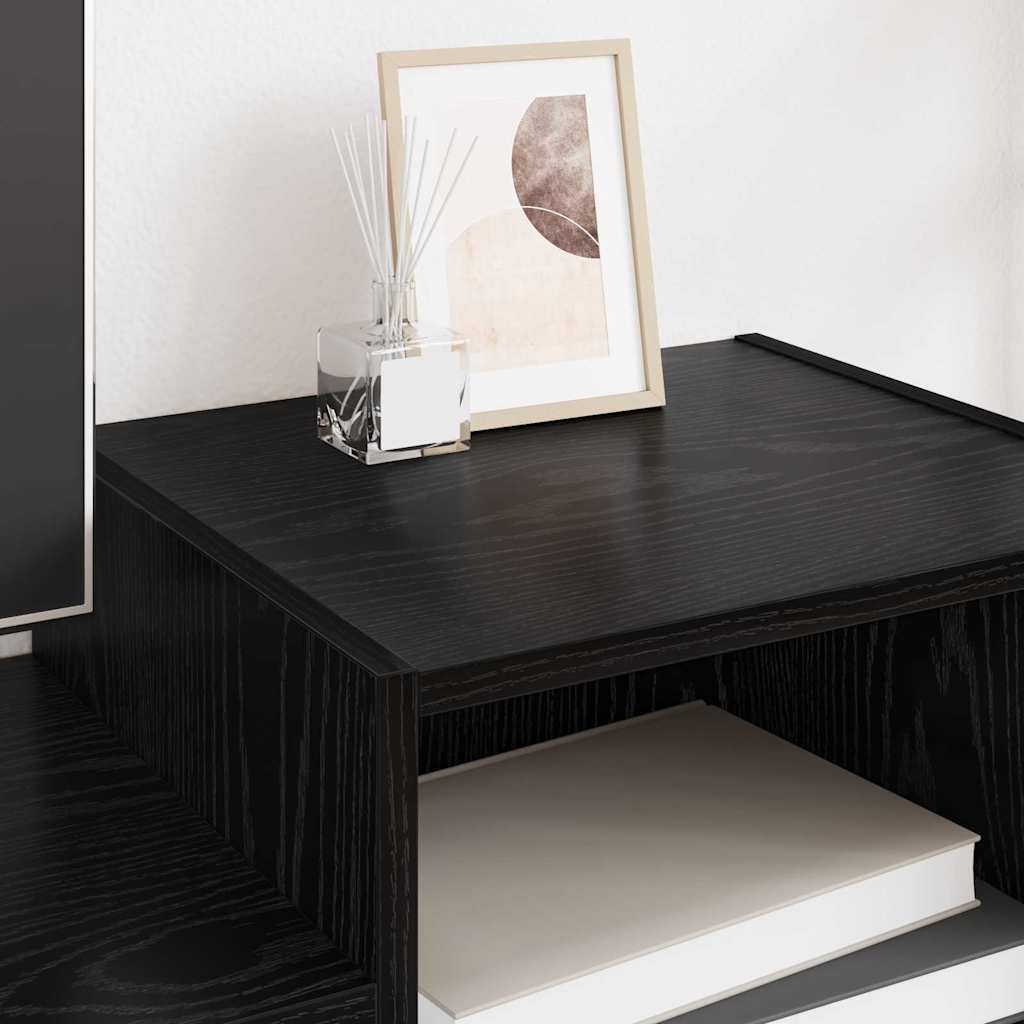 TV-Schränk 160 x 35 x 55 cm Schwarz Eichen-Optik Holzwerkstoff