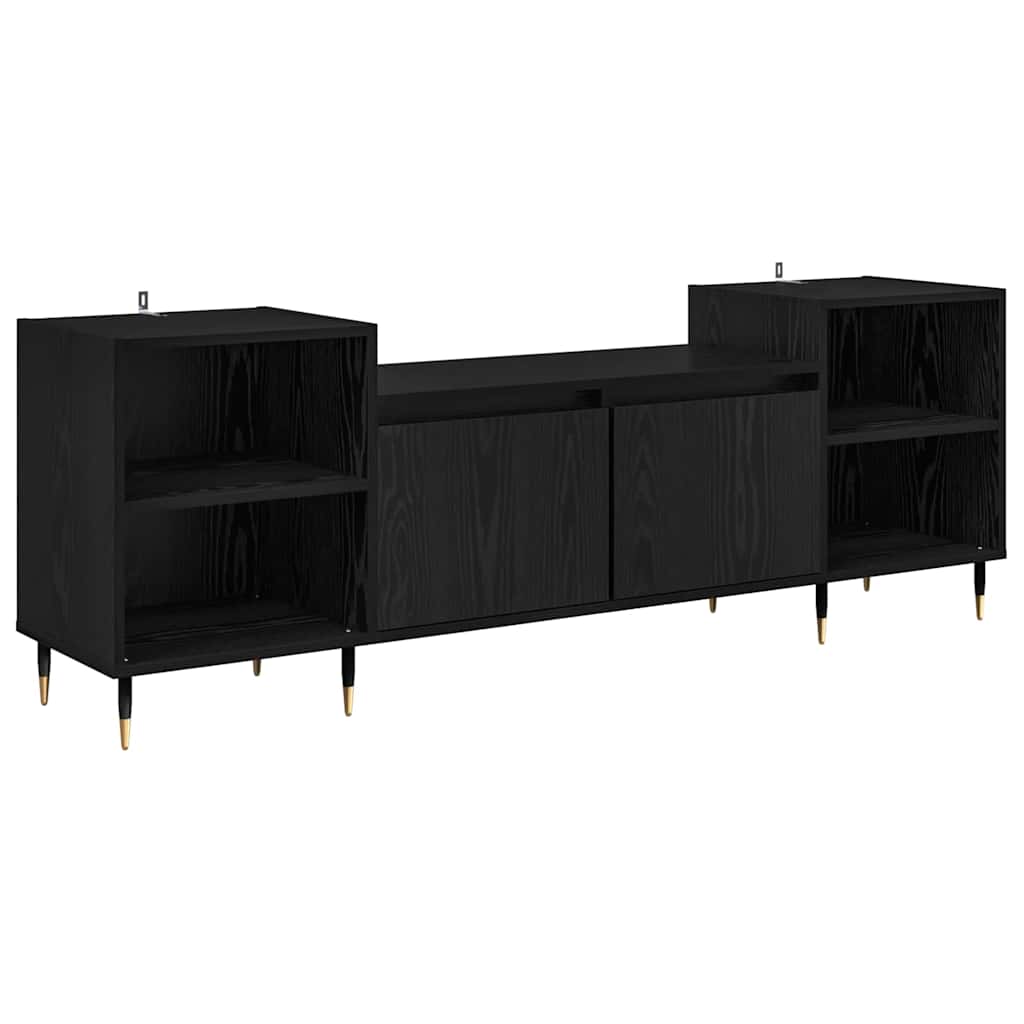 TV-Schränk 160 x 35 x 55 cm Schwarz Eichen-Optik Holzwerkstoff