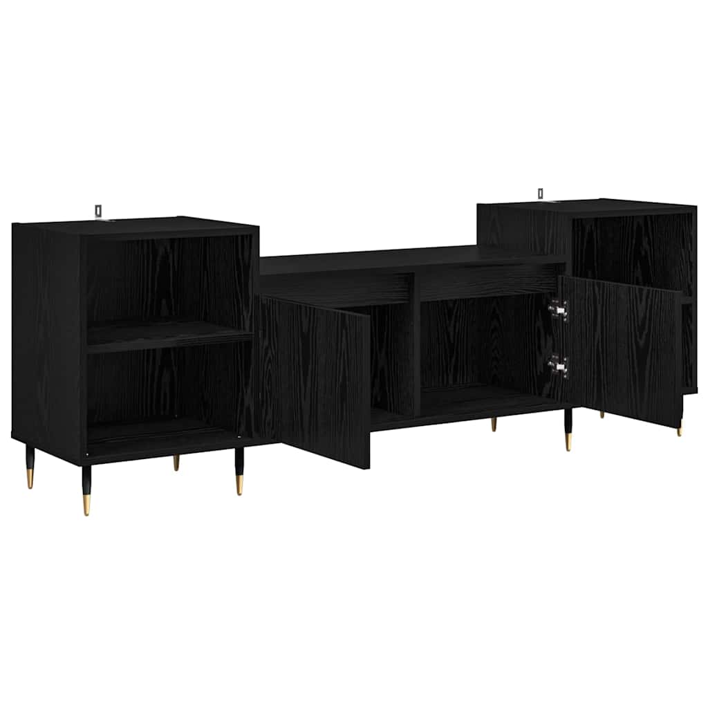 TV-Schränk 160 x 35 x 55 cm Schwarz Eichen-Optik Holzwerkstoff